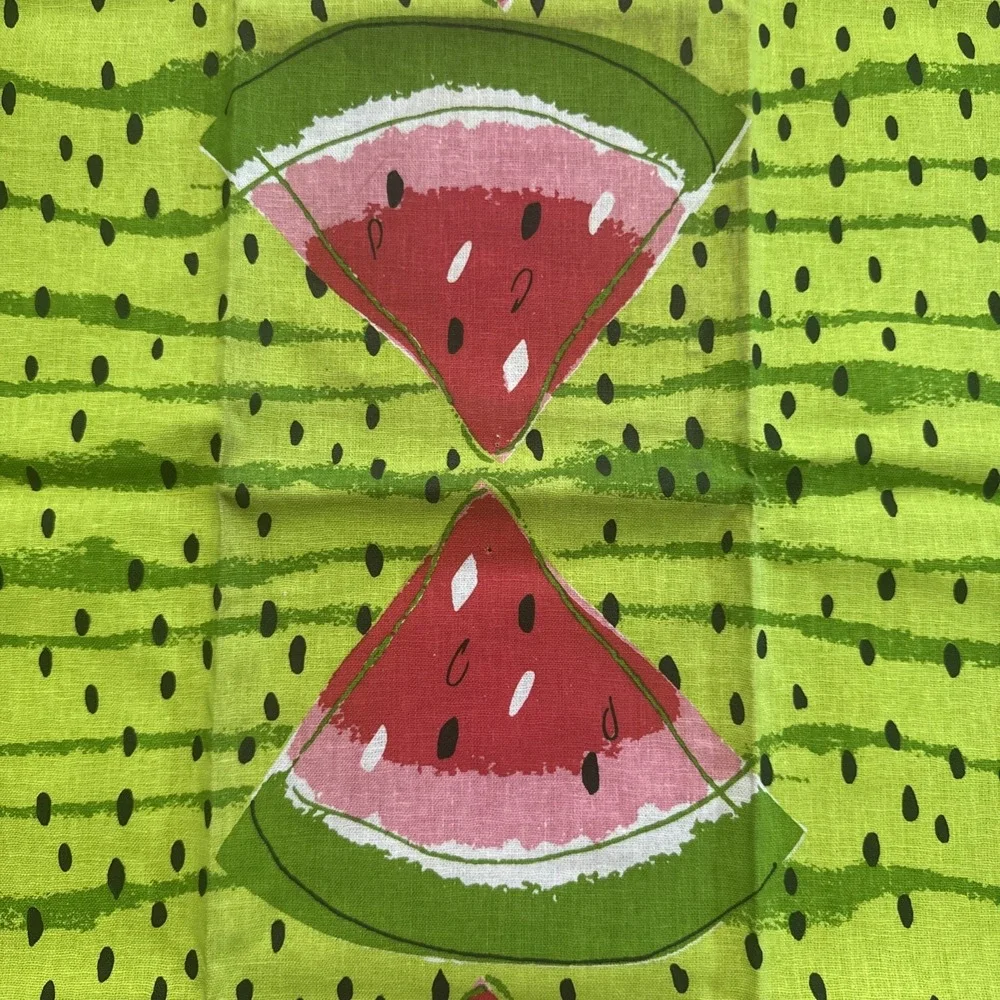 Vera Neumann Kitchen Towel Watermelon Slices Green Summer Fruit Pattern
